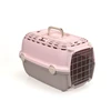 Stefanplast Transportesanas buris Horizon 1 ar metala durvim 48x32x30cm roza/peleks