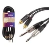 Velleman Adaptec RCA į Jack kabelis – 2 x RCA kištukas į 6,35 mm mono – 5 m