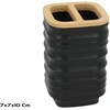 Gerimport Laikiklis ir dantų šepetėliai juoda su bambusa 7.00 x 7.00 x 10.00 BATH&GO
