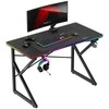 Žaidimų stalas „Huzaro Hero 1.7 RGB“, juodas