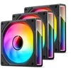 Jonsbo ZK-120B ARGB PWM korpuso ventiliatorius, 120mm, 3er-Pack – juodos spalvos