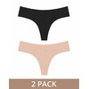 Bye Bra Invisible Thong Set Nude &amp; Juodas M - Seamless Comfort Duo