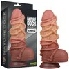 LOVETOY 9,5 colio dvigubo sluoksnio platininis silikoninis kranas su virve