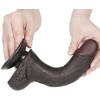 LoveToy 7.5'' slankiojančios odos dvisluoksnis diržas, juodas