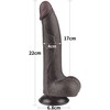 LOVETOY 8.5'' Sliding Skin Dual Layer Dong Juodas