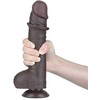 LoveToy 9.5'' Sliding Skin Dual Layer Dong Juodas