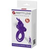 Pretty Love Vibrating Silicone Ring Bunny Design 10 Modes Juodas