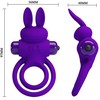 Pretty Love Vibrating Silicone Ring Bunny Design 10 Modes Juodas