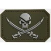 Mil-Tec OD PVC SKULL W.SWORDS 3D PATCH W.HOOK&amp;LOOP CLOS.