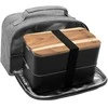 Pietų dėžutė su termo maišeliu Akinod Bento+Lunch bag 11:58 Noir/Gris, AKI000045
