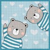 Domarex Kiliminis kilimėlis Bon Bon 120x120 Teddy Bear, mėlynas, dygsniuotas, neslystantis