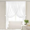 Balta paruošta užuolaida, 400x250 cm, poliesterio audinys, tvirtinimo juosta, langų dekoravimui, moderniam ir tradiciniam interjerui, dieninė užuolaida namams