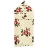 Merino vilnos kimono pledas 2-in-1, 160x200 cm, raudonas ir kreminis, šildantis reabilitacinis gaminys, TV chalatas poilsiui namuose, vilnonis apdangalas