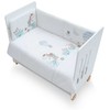 Kūdikio patalynės komplektas su antklode 100x135 ir apsauga 60x180, balta mėtinė žirafa, rinkinys naujagimio lovelei, vaikiška tekstilė