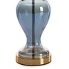 Eurofirany Dekoratyvinė pastatoma lempa, juodas poliesterio gaubtas su auksiniu stiklo ir metalo pagrindu, 48 cm aukštis, glamour ir moderniam interjerui, stilingas stalinis šviestuvas