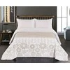 Dvipusė lovatiesė DecoKing ALHAMBRA 260x280 cm, baltos/smėlio spalvos