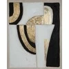 Eurofirany Baltas abstraktus glamour stiliaus rankomis tapytas paveikslas ant drobės, didelis 80x100 cm dekoratyvinis paveikslas svetainei miegamajam, sienų dekoras