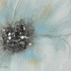 Eurofirany Rankomis tapytas gėlių paveikslas ant drobės, smėlio ir mėlynos spalvos gėlės, 60x60 cm kvadratinis paveikslas, klasikinis elegantiškas dekoras, unikali tekstūrinė sienų dekoracija
