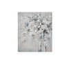 Eurofirany Smėlio spalvos gėlių paveikslas, rankomis tapytas ant drobės 60x80 cm, baltos ir mėlynos gėlės, sienų dekoras svetainei ir miegamajam, modernus interjero akcentas