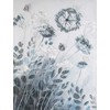 Eurofirany Smėlio spalvos gėlių paveikslas, rankomis tapytas ant drobės 60x80 cm, baltos ir mėlynos gėlės, sienų dekoras svetainei ir miegamajam, modernus interjero akcentas