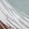 Eurofirany Rankomis tapytas abstraktus bangų paveikslas ant drobės, mėtų ir baltos spalvų gama, 70x100 cm įrėminta sienų dekoracija moderniam ir skandinaviškam interjerui, namų dekoras