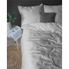 Detexpol Šviesiai pilkas damasto patalynės komplektas 220x200 cm, 1 cm juostelės, 100% medvilnė, 3 dalys, paslėptas užtrauktukas, prabangi miegamojo tekstilė