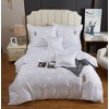 Satino siuvinėtas patalynės komplektas, baltas antklodės užvalkalas su pagalvių užvalkalais, 220x200 cm, prabangi miegamojo tekstilė, medvilninė patalynė