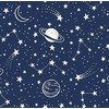 Extrapościel Patalynė bawełniana 100x135 7K gwiazdozbiór tamsiai mėlyna planety Kids 24 su poszewką 40x60