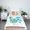 Patalynė bawełniana 100x135 Dinozaury balta kolorowa poszewka 40x60 JF24