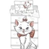 Patalynė bawełniana 100x135 kotek Marie Cat Bow balta pilka poszewka 40x60 JF24