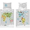 Detexpol Patalynė WORLD MAP ANIMALS patalynės komplektas MAYA MOO 100x135 cm pilka (