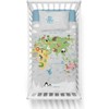 Detexpol Patalynė WORLD MAP ANIMALS patalynės komplektas MAYA MOO 100x135 cm pilka (