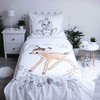 Patalynė bawełniana 140x200 Bambi sarenka jelonek wieniec balta 2794 dziecięca poszewka 70x90