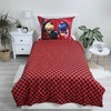 Patalynė bawełniana 140x200 Biedronka i Juodas Kot Ladybug Miraculous raudona w juoda kropki JF24