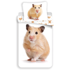 Patalynė bawełniana 140x200 Chomik su chomikiem chomiki Hamster balta smėlio sp. 4706 poszewka 70x90