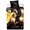 Patalynės komplektas MCU Patalynė bawełniana 140x200 Dragons 027 Ognisty Smok juoda oranžinė poszewka 70x90