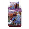 Patalynė bawełniana 140x200 Frozen 2 Kraina Lodu 8100 Anna Elsa Olaf na wietrze poszewka 70x90