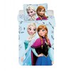 Patalynė bawełniana 140x200 Frozen Kraina Lodu 8384 Anna Elsa melsva kwiaty poszewka 70x90
