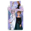 Patalynė bawełniana 140x200 Frozen Kraina Lodu 6724 Anna Elsa Olaf violetinė poszewka 70x90 bałwanek dziecięca