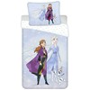Patalynė bawełniana 140x200 Frozen Kraina Lodu 8346 Anna Elsa Olaf poszewka 70x90 melsva bałwanek dziecięca