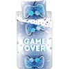 Patalynė bawełniana 140x200 Game Over mėlyna valdymo pulteliai 0042 poszewka 70x90 młodzieżowa