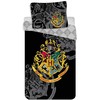 Patalynė bawełniana 140x200 Harry Potter 6257 juoda pilka poszewka 70x90