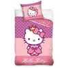 Patalynė bawełniana 140x200 Hello Kitty Kotek rožinė poszewka 70x90 C23