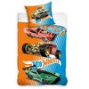 Patalynė bawełniana 140x200 Hot Wheels 2 auta mėlyna oranžinė poszewka 70x80 C23