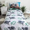 Patalynė bawełniana 140x200 Koala Misie liście palmy 8469 poszewka 70x90 žalia smėlio sp.