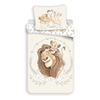 Patalynė bawełniana 140x200 Król Lew 6175 poszewka 70x90 Simba Nala przyjaciele Lion King best friends kwiatki