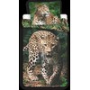 Patalynė bawełniana 140x200 Leopard Lampart pantera liście palmy monstery žalia 5031 poszewka 70x90
