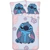 Patalynė bawełniana 140x200 Lilo and Stitch Cute šviesiai violetinė poszewka 70x90 JF 02