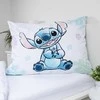 Patalynė bawełniana 140x200 Lilo I Stitch Ohana balta mėlyna poszewka 70x90 Jf24