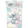 Patalynė bawełniana 140x200 Lilo i Stitch liście pastelowa kolorowa poszewka 70x90 JF24